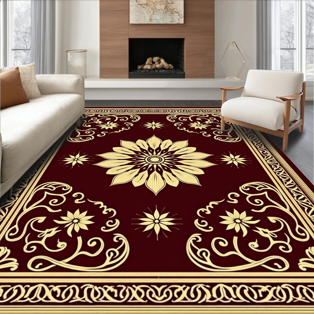 Classic Floral Baroque Design Rug
