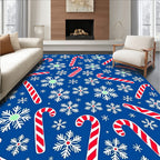 Christmas Candy Cane Snowflake Repeat Rug