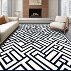 Abstract Geometric Maze Pattern Rug