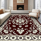 Rich Floral Medallion Border Design Rug