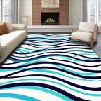 Abstract Wave Pattern Design Rug