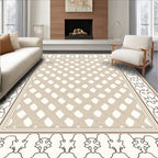 Elegant Geometric Border With Diamond Pattern Rug