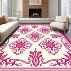 Ornate Floral Medallion Jacquard Pattern Rug