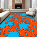 Aqua Splatter Bold Abstract Rug