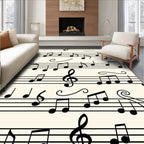 Musical Notes Pattern With Treble Clefs Rug