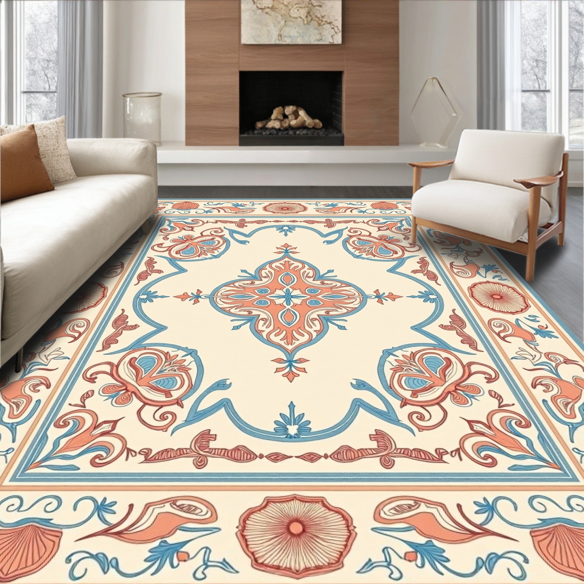 Vintage Floral Intricate Pattern Rug