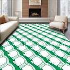Green Curvy Lattice Pattern Rug