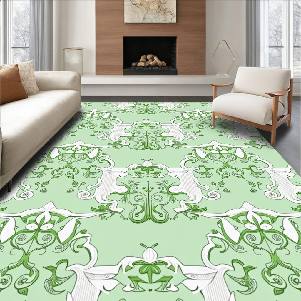 Art Nouveau Artful Floral Pattern Rug