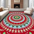Radiant Sunburst Mandala Pattern Design Rug