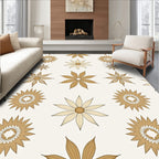 Golden Floral Starburst Pattern Rug