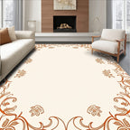 Elegant Floral Vine Scroll Border Rug