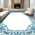 Ornate Floral Swirl Frame Design Rug