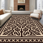 Intricate Geometric Dark Light Pattern Rug