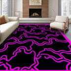 Bright Pink Wavy Lines Rug