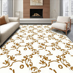 Brown Flourish Pattern Design Rug