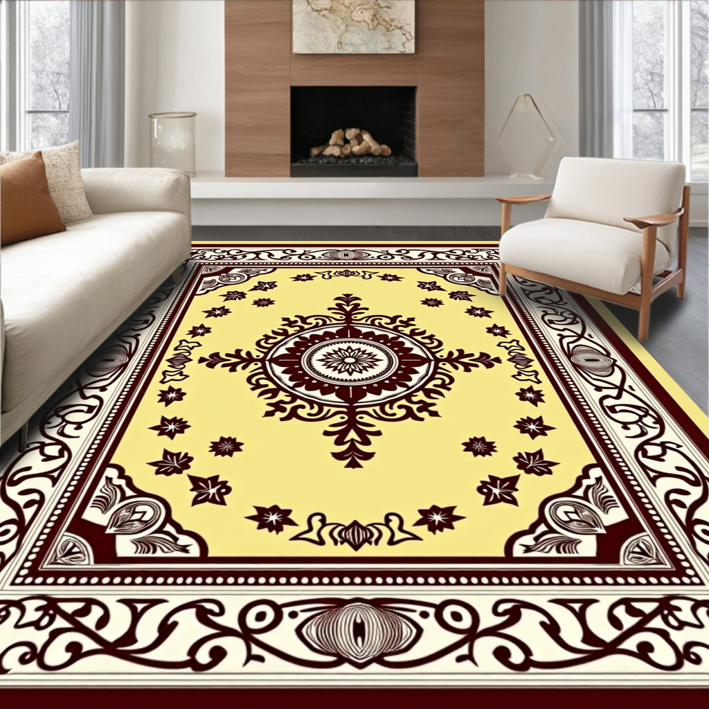 Bold Floral Mandala Pattern Rug