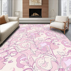 Art Nouveau Stylized Floral Swirl Design Rug
