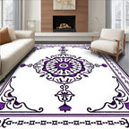 Purple Black Ornate Floral Rug
