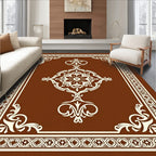 Elegant Damask Scrollwork Pattern Rug