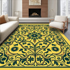 Ornate Floral Crest Pattern Rug