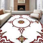 Maroon Gold Antique Medallion Design Rug