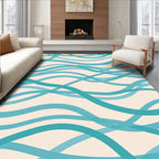 Aqua Wave Pattern Rug