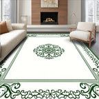 Ornate Dark Green Central Medallion Rug