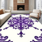 Ornate Purple Floral Mandala Design Rug