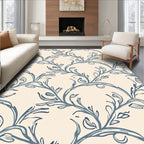 Delicate Blue Vine Swirl Pattern Rug