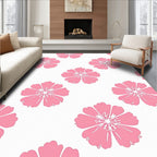 Pink Floral Pattern Overlay Rug