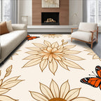 Monarch Butterfly Garden Art Rug