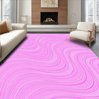 Pretty Pink Wavy Lines Rug