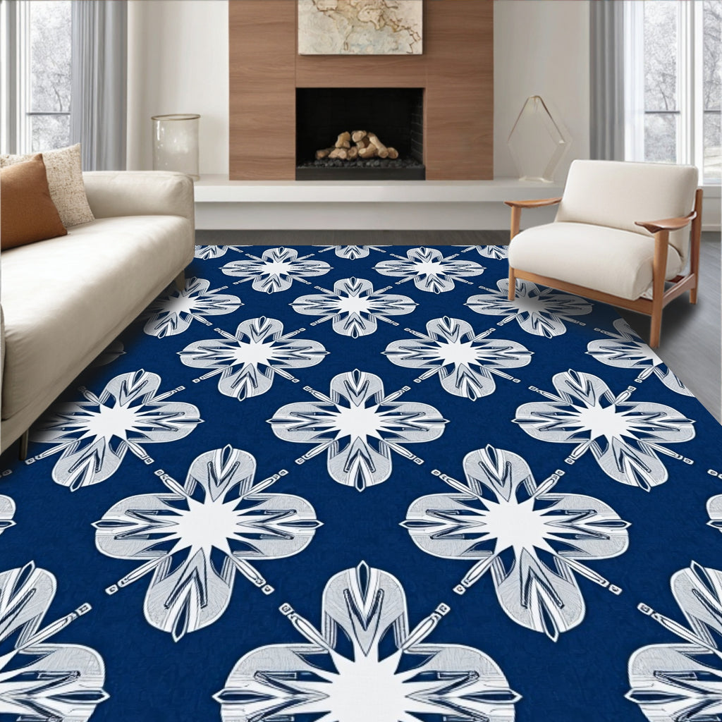 Classic Floral Geometric Pattern Rug