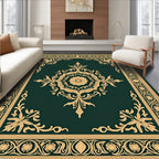 Ornate Floral Medallion Border Design Rug
