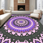 Vibrant Purple Mandala Pattern Design Rug