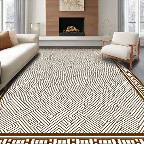 Abstract Geometric Maze Pattern Rug