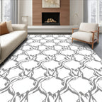 Organic Interlocking Soft Gray Pattern Rug