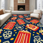 Retro Cinema Popcorn Pattern Rug