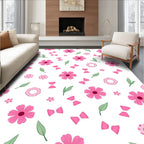 Pink Floral Bow Pattern Rug