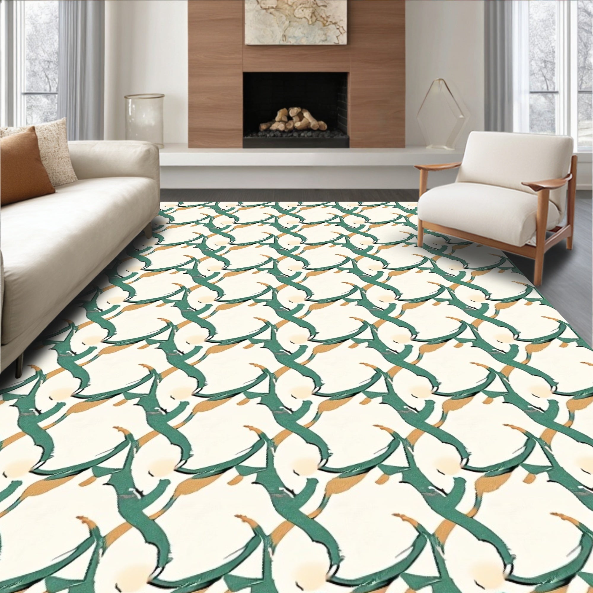 Abstract Interlocking Pattern Rug