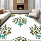 Ornate Floral Patterned Art Nouveau Rug