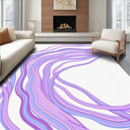 Lavender Blue Wavy Stream Rug