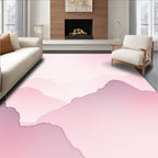Abstract Pink Mountain Landscape Rug