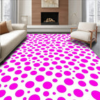Bold Pink Polka Dot Pattern Rug