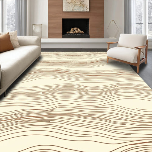 Abstract Wavy Stripe Pattern Rug