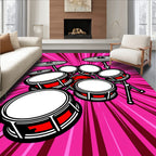 Retro Drum Set Pop Art Design Rug