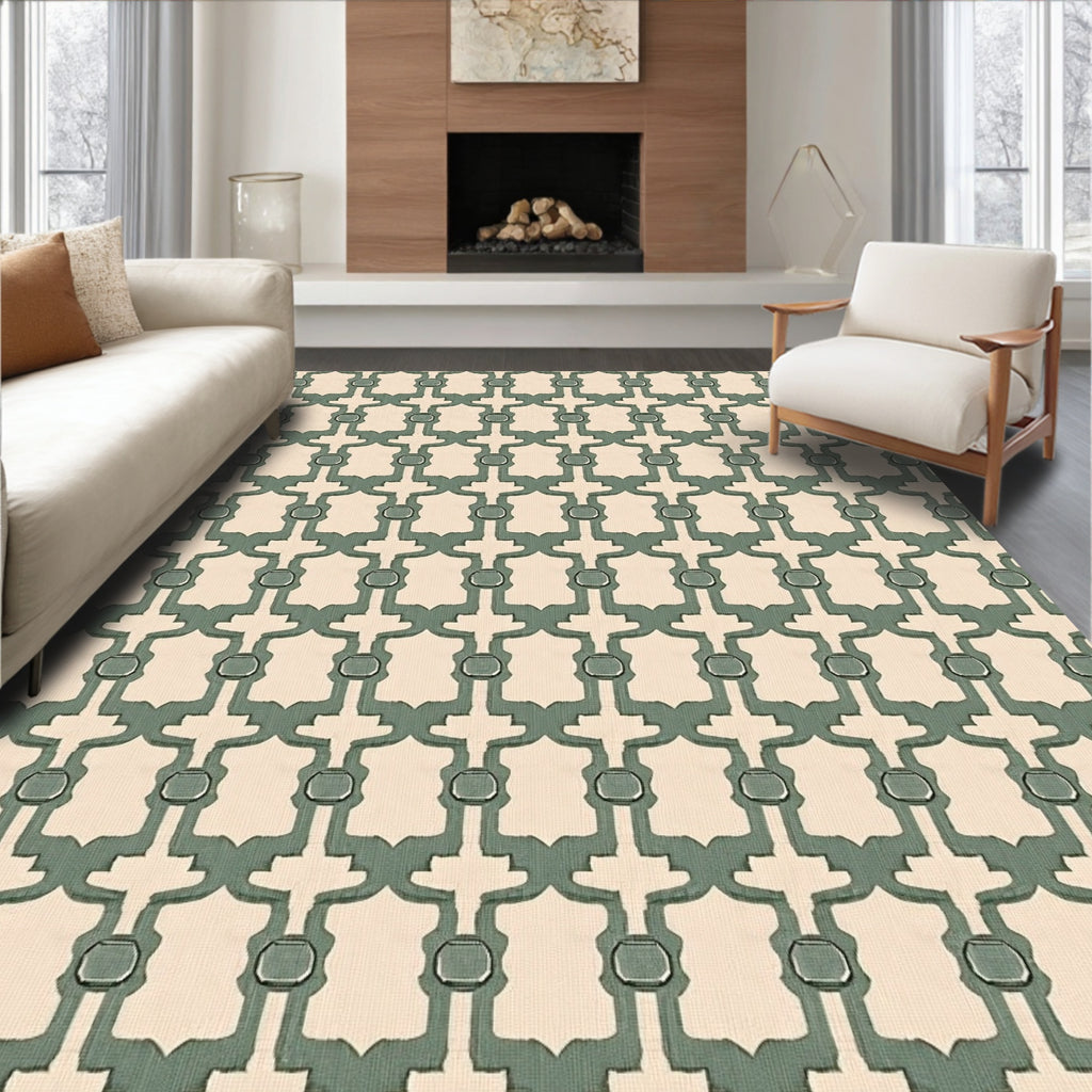 Savannah Gold Geometric Links Rug