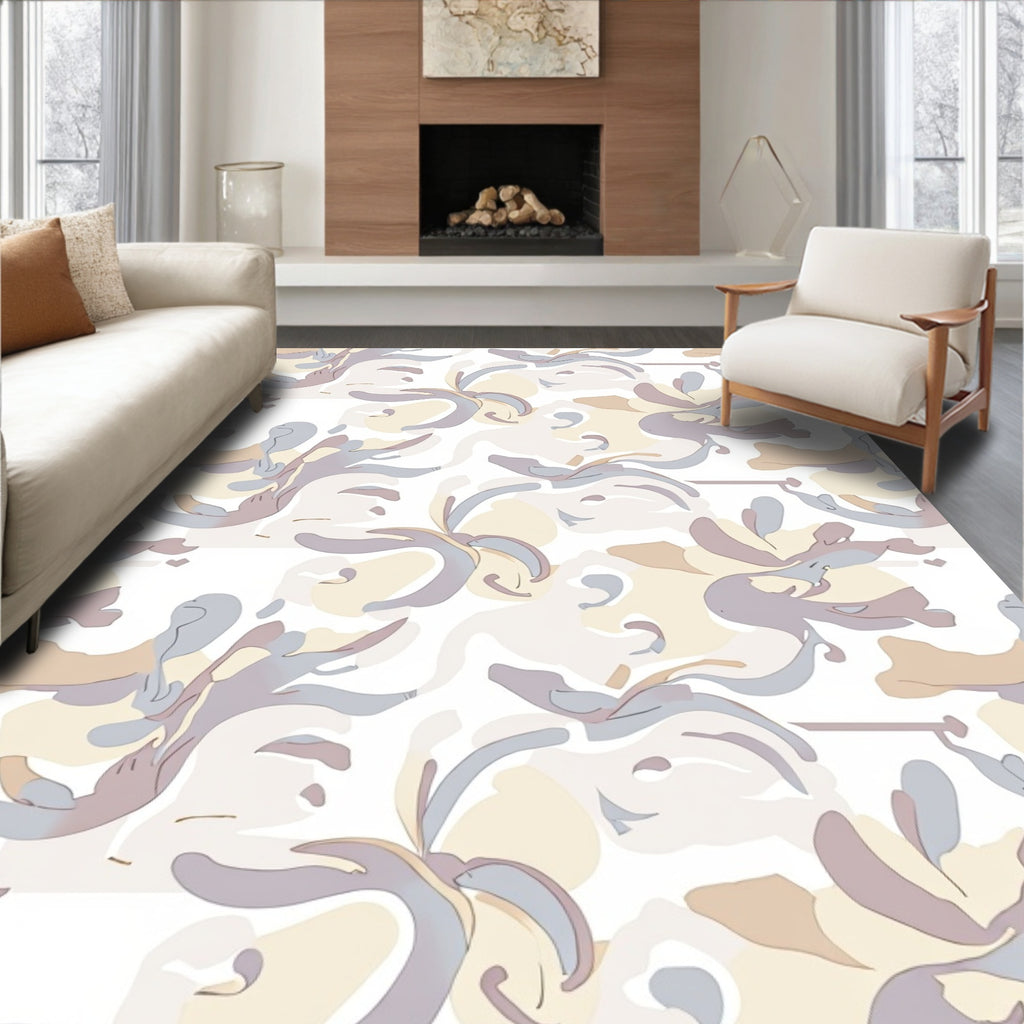 Abstract Swirls And Soft Shapes Rug
