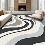 Abstract Swirl Neutral Color Rug