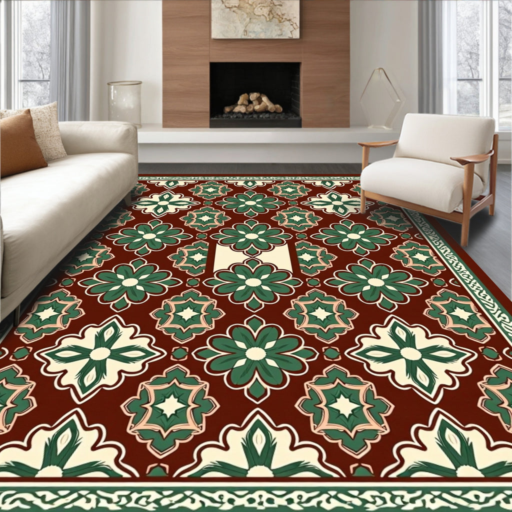 Intricate Floral Medallion Pattern Rug